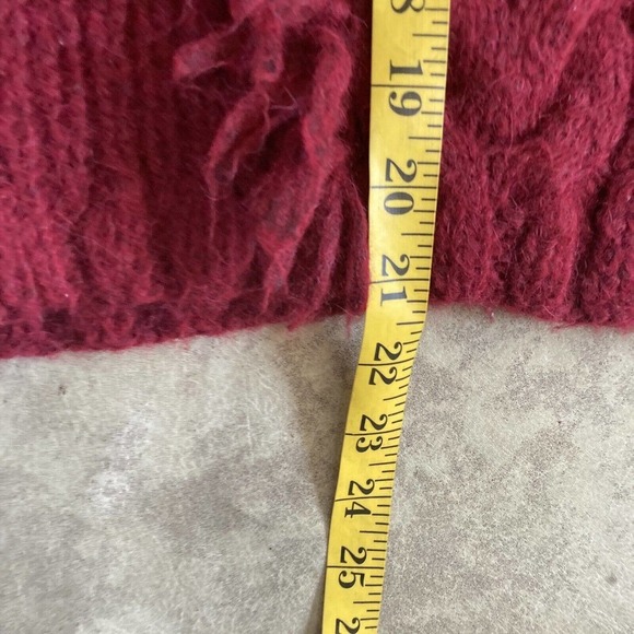 Eleven Six Sweater Womens Large Lorena Fringed Cable Knit Alpaca Blend Burgundy - Picture 8 of 11